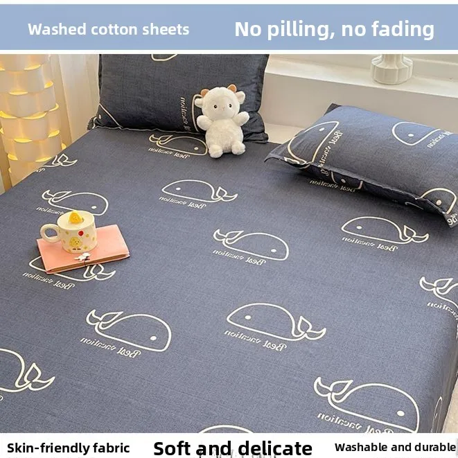 Skincare Skin 1004 - Soft Breathable Washed Cotton Fitted Sheet