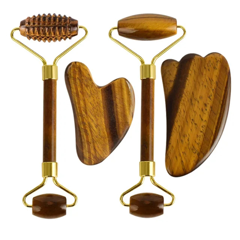 Skincare Scora - Natural Tiger Eye Jade Roller Guasha