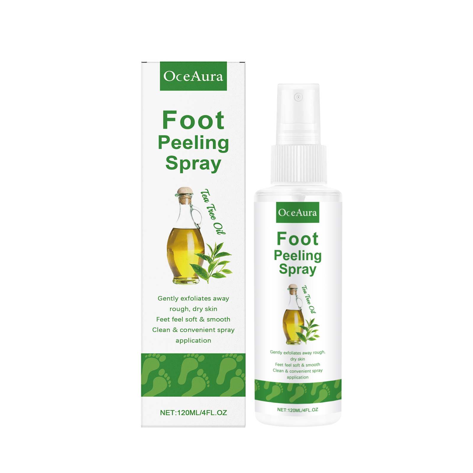 OceAura Foot Peeling Spray Sal - Glycolic Acid Exfoliant recension och pris