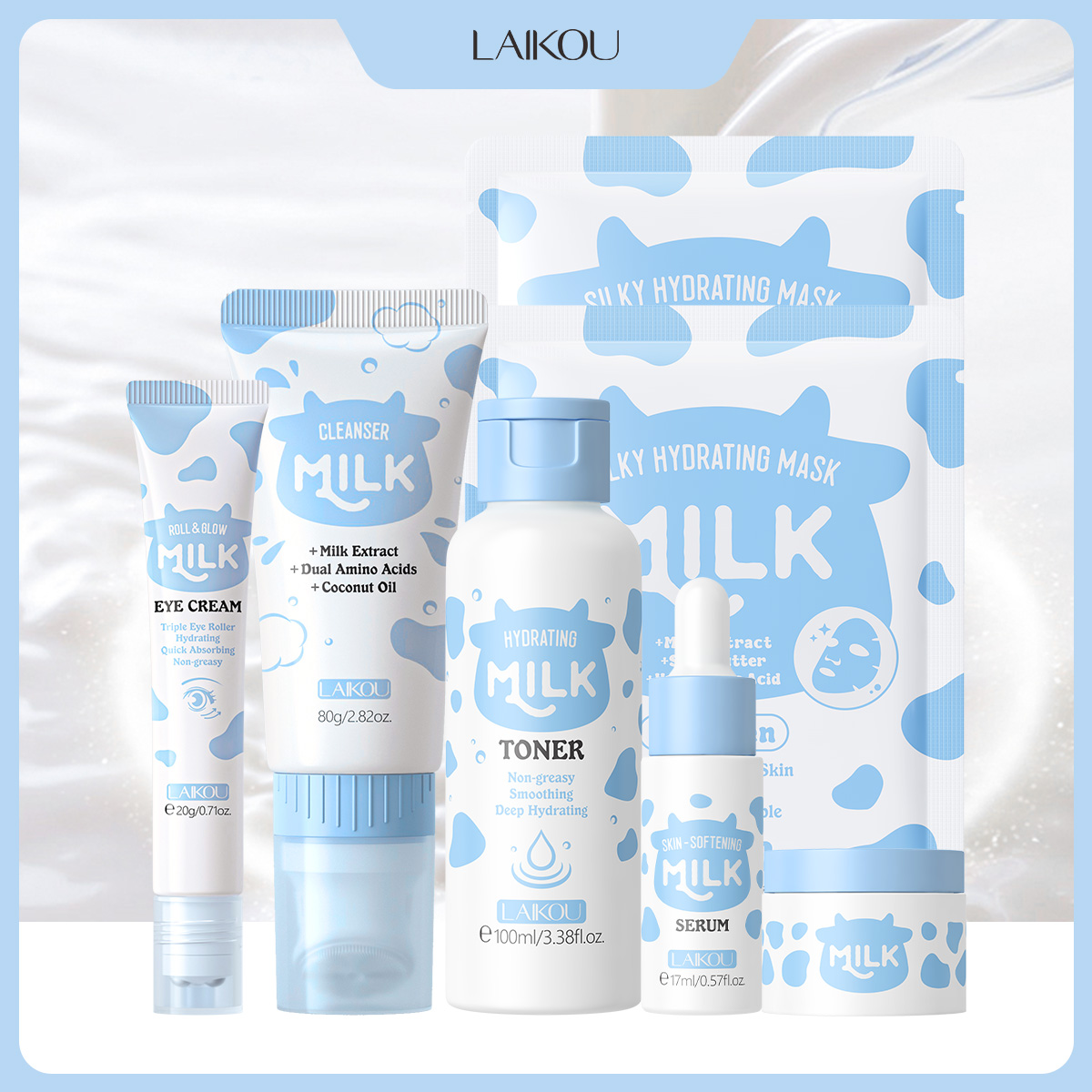 LAIKOU 6Pcs Milk Hydrating Ski - Skincare Glow Glowing recension och pris
