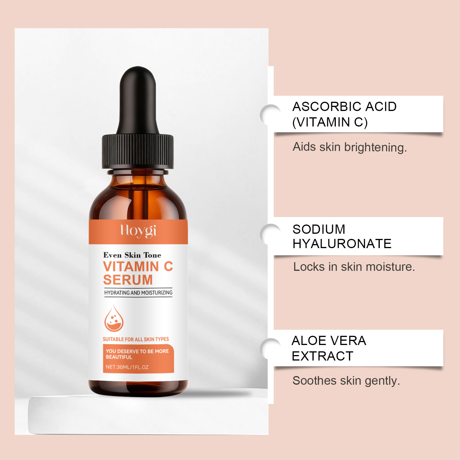 Vitamin C Serum for Face Hyalu - Skincare Glow Glowing recension och pris